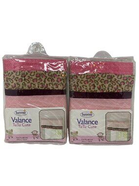 Summer Nursery Window Valance Pink Infant Jungle Safari Leopard Print 48x14 in